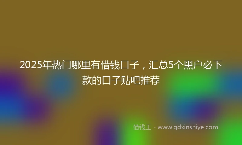 2025年热门哪里有借钱口子，汇总5个黑户必下款的口子贴吧推荐