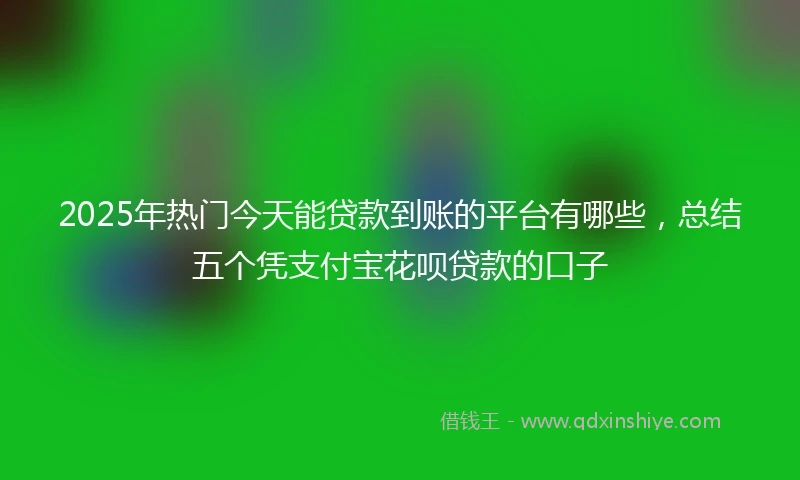 2025年热门今天能贷款到账的平台有哪些，总结五个凭支付宝花呗贷款的口子