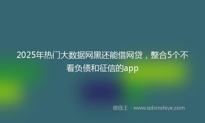 2025年热门大数据网黑还能借网贷，整合5个不看负债和征信的app