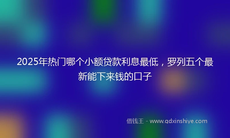 2025年热门哪个小额贷款利息最低，罗列五个最新能下来钱的口子