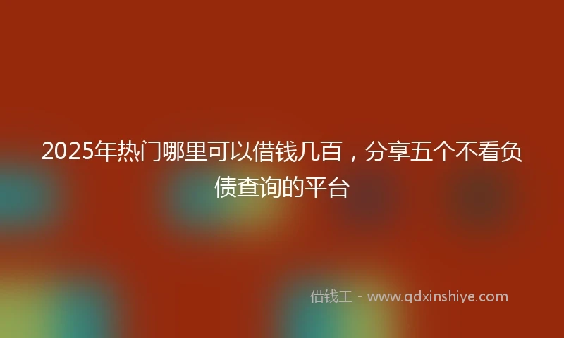 2025年热门哪里可以借钱几百，分享五个不看负债查询的平台