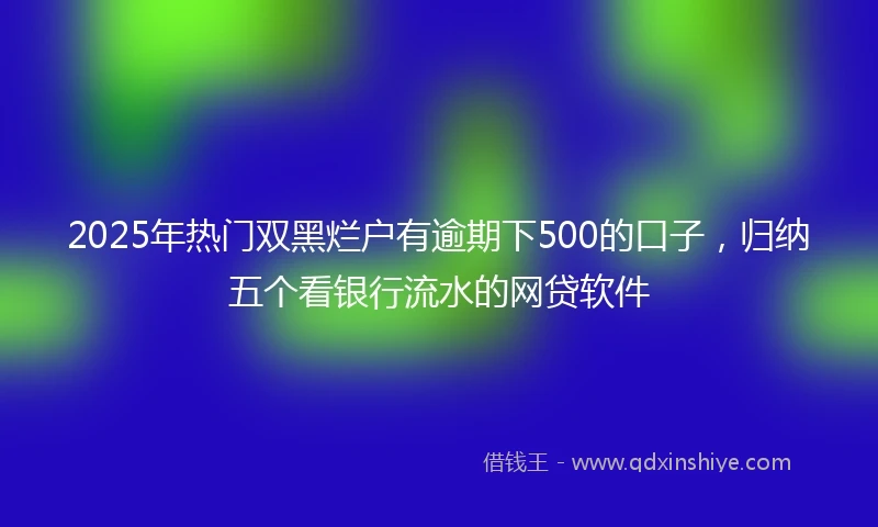 2025年热门双黑烂户有逾期下500的口子，归纳五个看银行流水的网贷软件