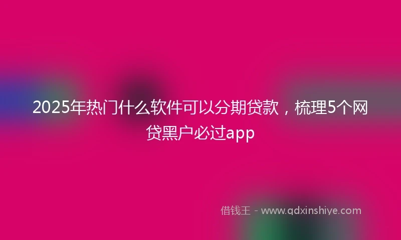 2025年热门什么软件可以分期贷款，梳理5个网贷黑户必过app