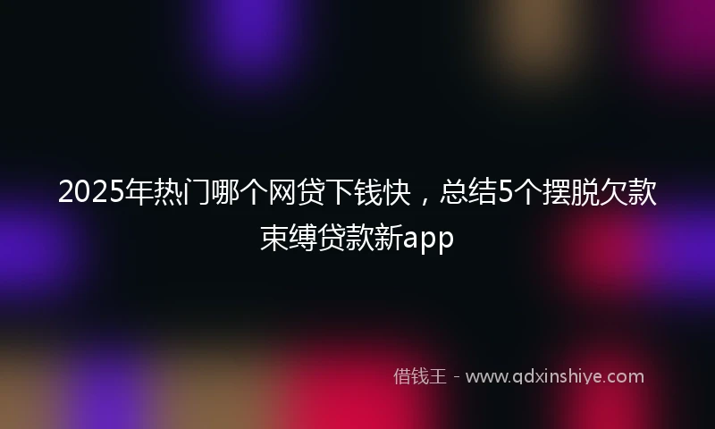 2025年热门哪个网贷下钱快,总结5个摆脱欠款束缚贷款新app