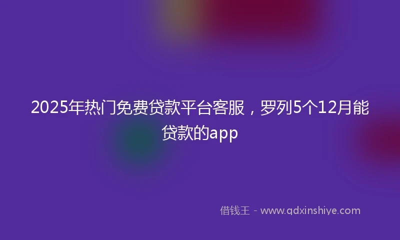 2025年热门免费贷款平台客服,罗列5个12月能贷款的app