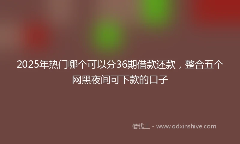 2025年热门哪个可以分36期借款还款，整合五个网黑夜间可下款的口子