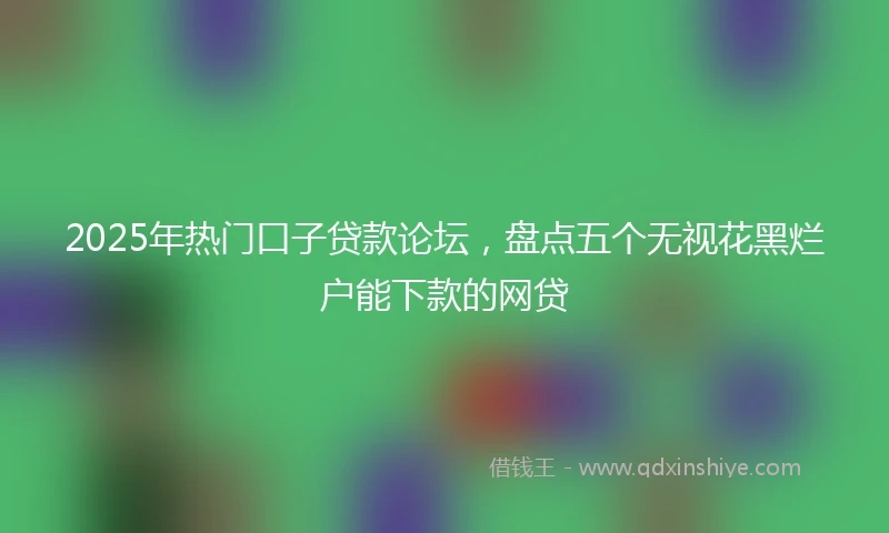 2025年热门口子贷款论坛，盘点五个无视花黑烂户能下款的网贷