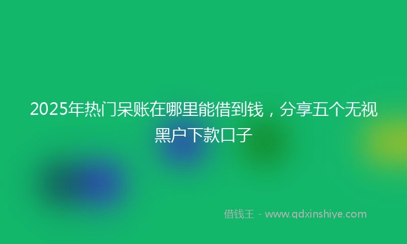2025年热门呆账在哪里能借到钱，分享五个无视黑户下款口子
