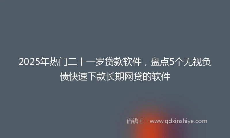 2025年热门二十一岁贷款软件，盘点5个无视负债快速下款长期网贷的软件