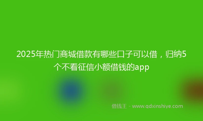 2025年热门商城借款有哪些口子可以借，归纳5个不看征信小额借钱的app