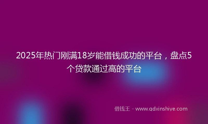 2025年热门刚满18岁能借钱成功的平台，盘点5个贷款通过高的平台