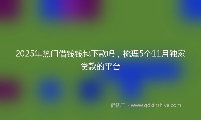 2025年热门借钱钱包下款吗，梳理5个11月独家贷款的平台