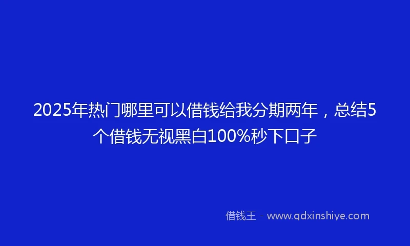 2025年热门哪里可以借钱给我分期两年，总结5个借钱无视黑白100%秒下口子
