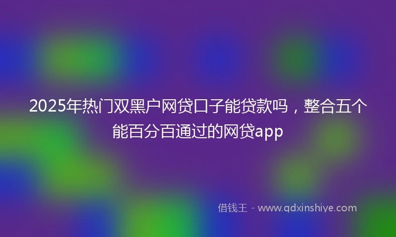 2025年热门双黑户网贷口子能贷款吗，整合五个能百分百通过的网贷app