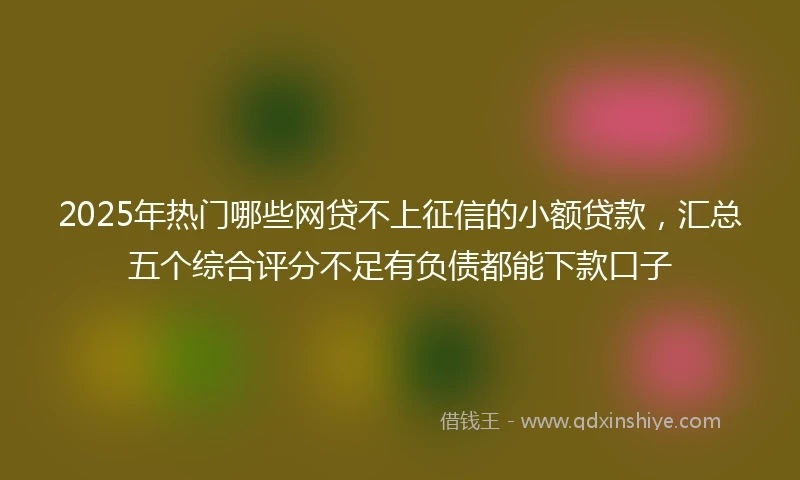 2025年热门哪些网贷不上征信的小额贷款，汇总五个综合评分不足有负债都能下款口子