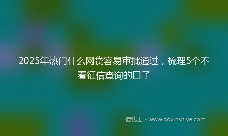 2025年热门什么网贷容易审批通过，梳理5个不看征信查询的口子