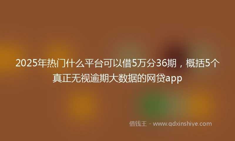 2025年热门什么平台可以借5万分36期，概括5个真正无视逾期大数据的网贷app