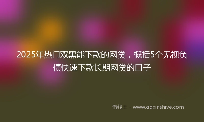 2025年热门双黑能下款的网贷，概括5个无视负债快速下款长期网贷的口子
