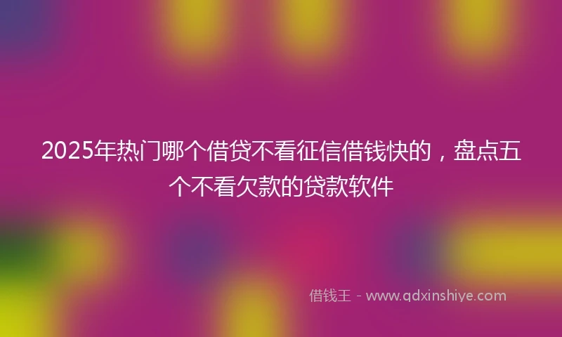 2025年热门哪个借贷不看征信借钱快的，盘点五个不看欠款的贷款软件