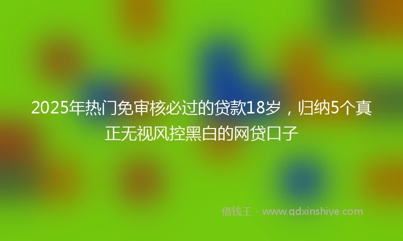2025年热门免审核必过的贷款18岁，归纳5个真正无视风控黑白的网贷口子