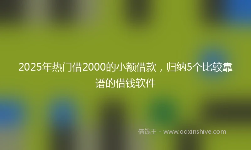 2025年热门借2000的小额借款，归纳5个比较靠谱的借钱软件