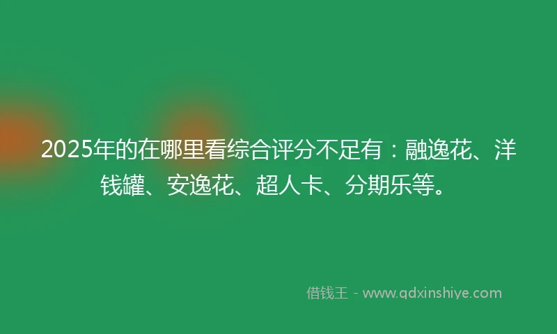 2025年的在哪里看综合评分不足有：融逸花、洋钱罐、安逸花、超人卡、分期乐等。