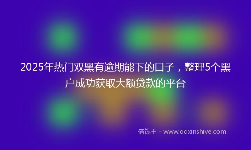 2025年热门双黑有逾期能下的口子，整理5个黑户成功获取大额贷款的平台