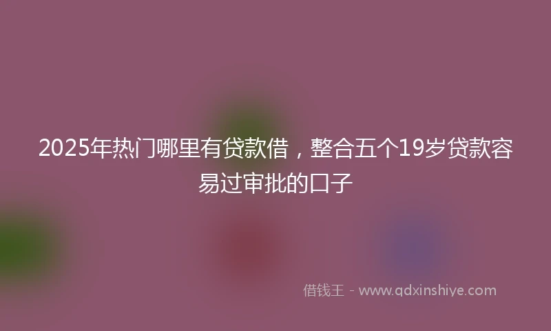 2025年热门哪里有贷款借，整合五个19岁贷款容易过审批的口子
