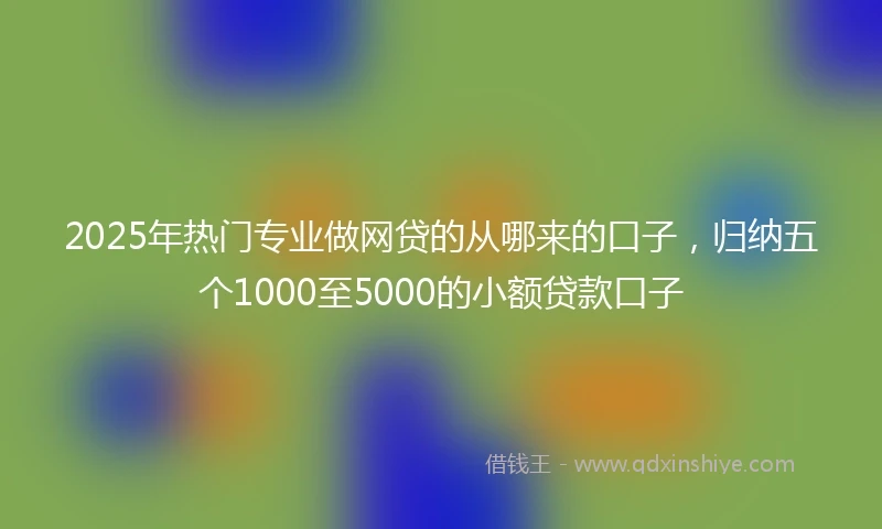2025年热门专业做网贷的从哪来的口子，归纳五个1000至5000的小额贷款口子