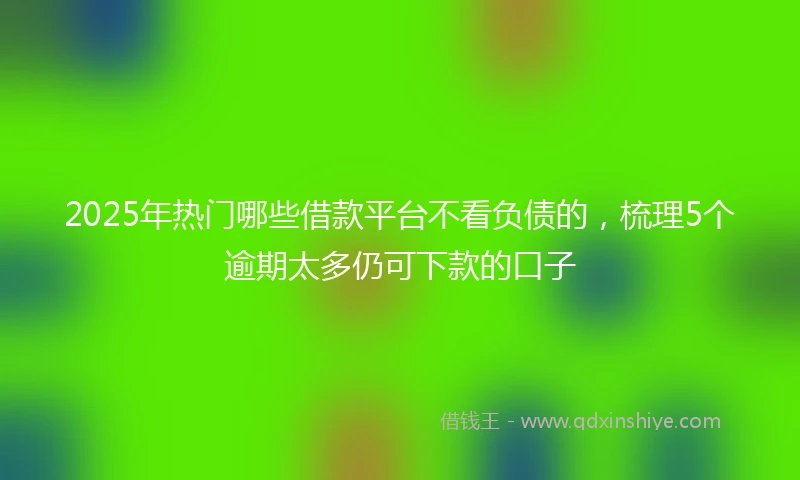 2025年热门哪些借款平台不看负债的,梳理5个逾期太多仍可下款的口子