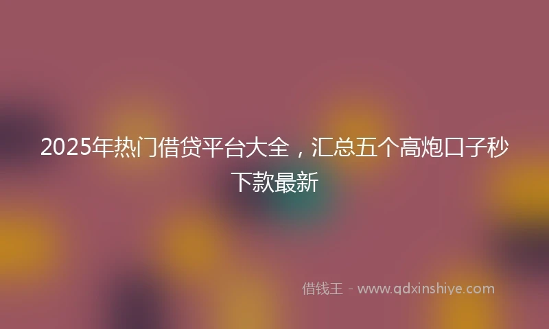 2025年热门借贷平台大全，汇总五个高炮口子秒下款最新