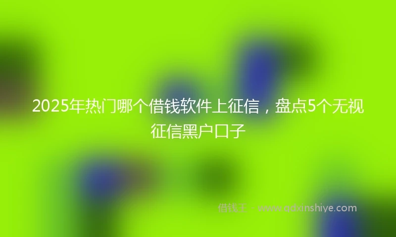 2025年热门哪个借钱软件上征信，盘点5个无视征信黑户口子