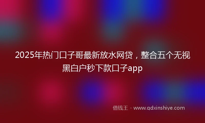 2025年热门口子哥最新放水网贷，整合五个无视黑白户秒下款口子app