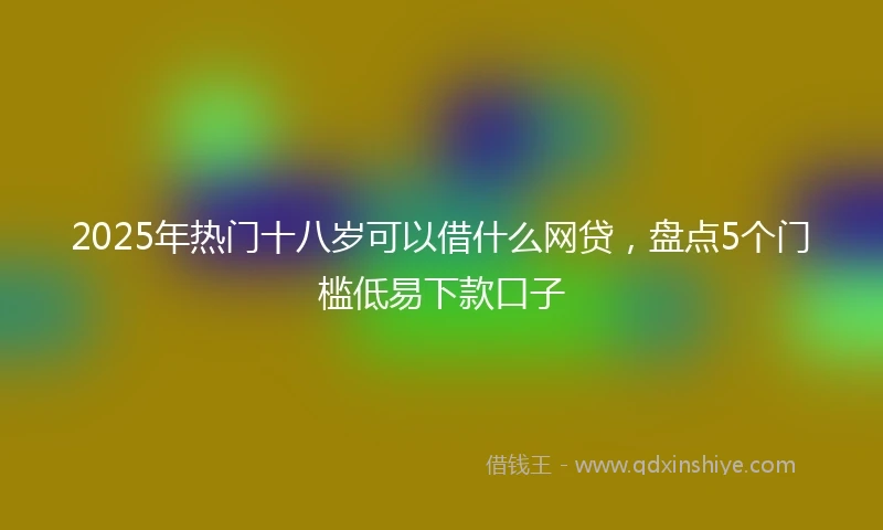 2025年热门十八岁可以借什么网贷，盘点5个门槛低易下款口子