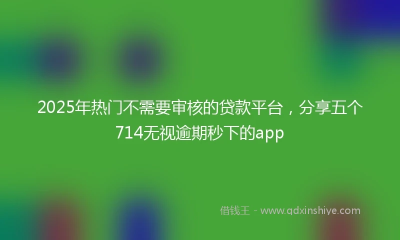2025年热门不需要审核的贷款平台，分享五个714无视逾期秒下的app