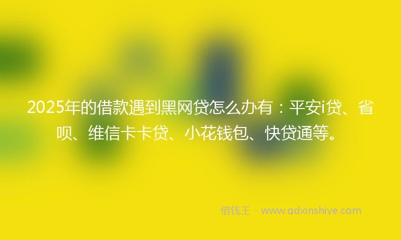 2025年的借款遇到黑网贷怎么办有：平安i贷、省呗、维信卡卡贷、小花钱包、快贷通等。