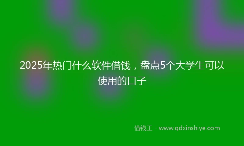 2025年热门什么软件借钱，盘点5个大学生可以使用的口子