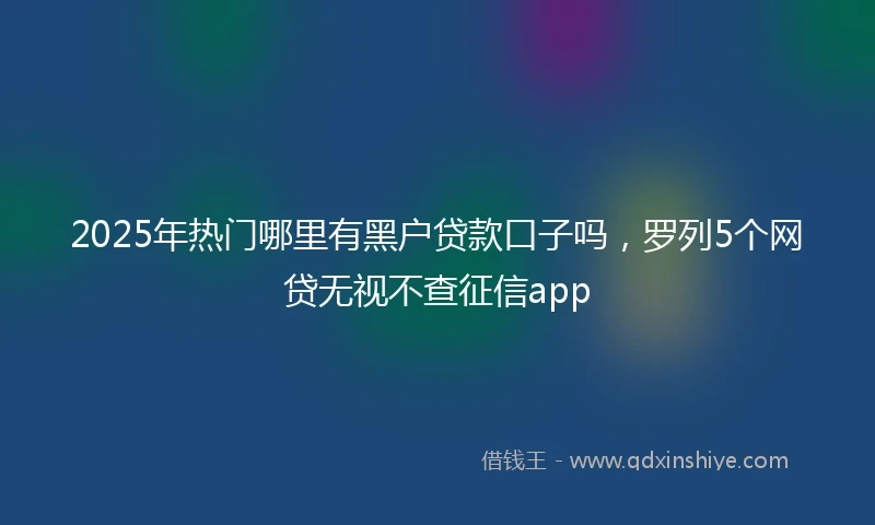 2025年热门哪里有黑户贷款口子吗，罗列5个网贷无视不查征信app