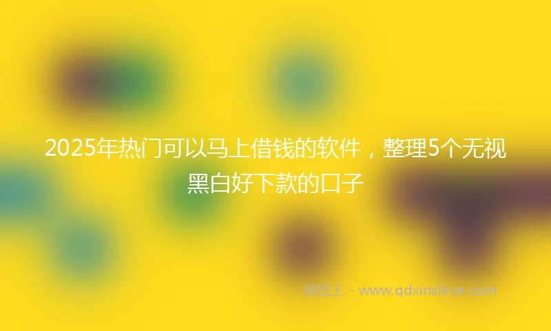 2025年热门可以马上借钱的软件，整理5个无视黑白好下款的口子