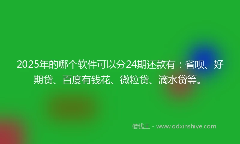 2025年的哪个软件可以分24期还款有：省呗、好期贷、百度有钱花、微粒贷、滴水贷等。
