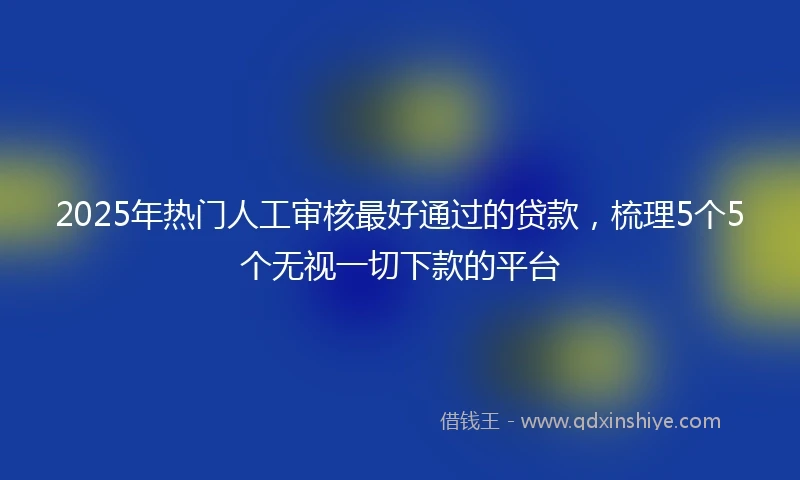 2025年热门人工审核最好通过的贷款，梳理5个5个无视一切下款的平台