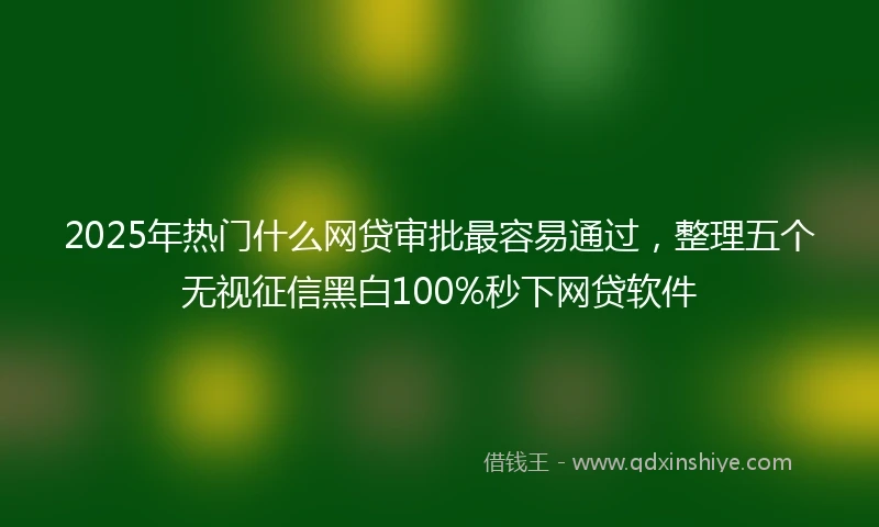 2025年热门什么网贷审批最容易通过，整理五个无视征信黑白100%秒下网贷软件