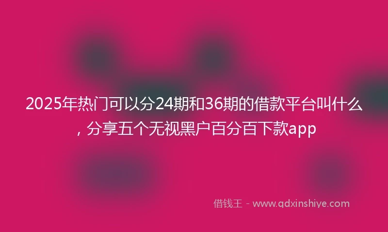 2025年热门可以分24期和36期的借款平台叫什么，分享五个无视黑户百分百下款app