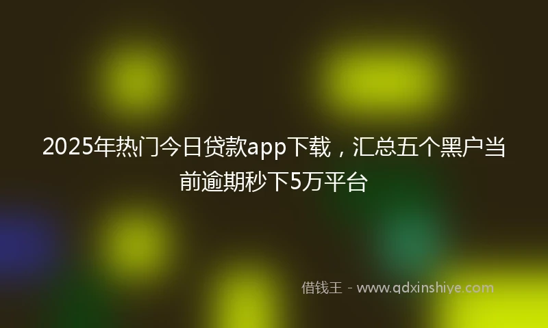 2025年热门今日贷款app下载，汇总五个黑户当前逾期秒下5万平台