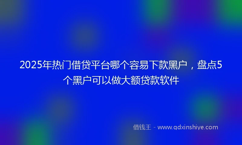 2025年热门借贷平台哪个容易下款黑户，盘点5个黑户可以做大额贷款软件