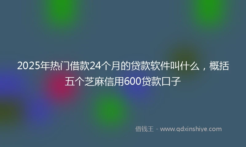 2025年热门借款24个月的贷款软件叫什么，概括五个芝麻信用600贷款口子