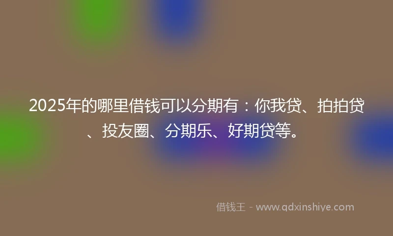2025年的哪里借钱可以分期有：你我贷、拍拍贷、投友圈、分期乐、好期贷等。