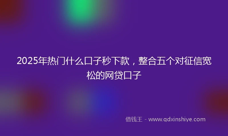 2025年热门什么口子秒下款，整合五个对征信宽松的网贷口子