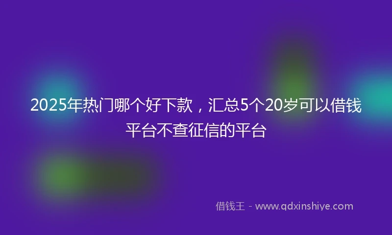 2025年热门哪个好下款，汇总5个20岁可以借钱平台不查征信的平台
