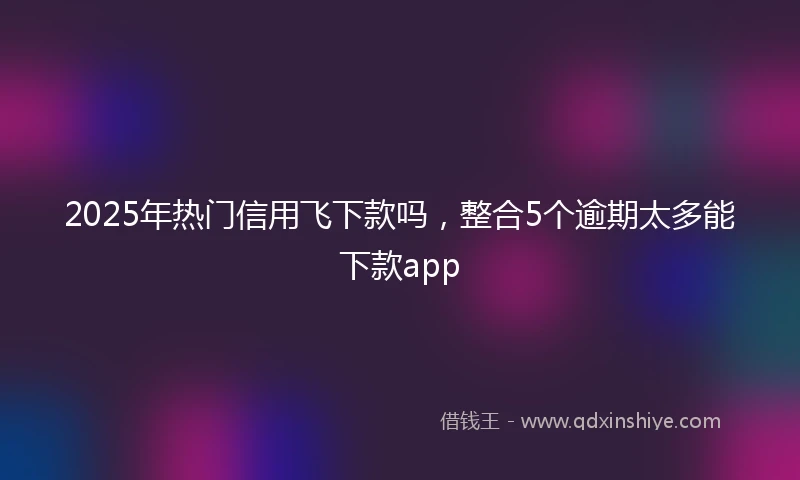 2025年热门信用飞下款吗，整合5个逾期太多能下款app
